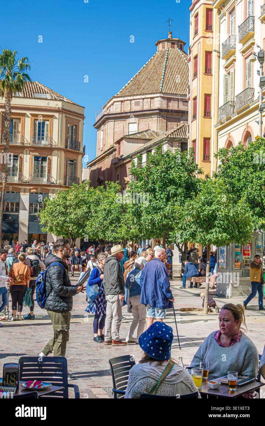 Malaga Espagne,Andalousie Andalousie,Centro Historico Antiguo de Malaga,Centre historique centre,Plaza de la Constitucion place de la ville Malaga archit historique Banque D'Images