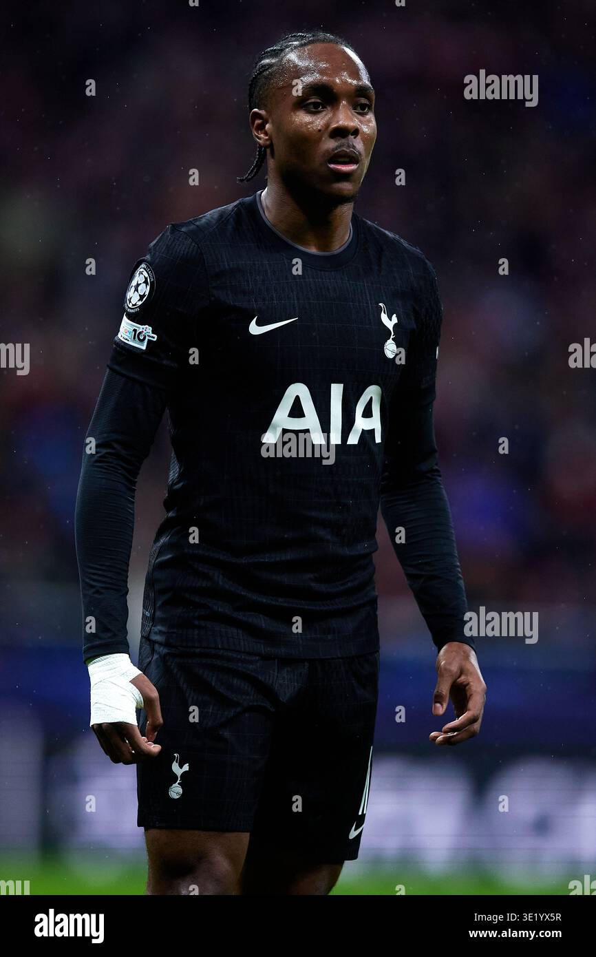 MADRID, ESPAGNE - 10 MARS : Mathys tel de Tottenham Hotspur lors de la manche 2025/26 de la Ligue des Champions de l'UEFA entre l'Atletico de MAD Banque D'Images