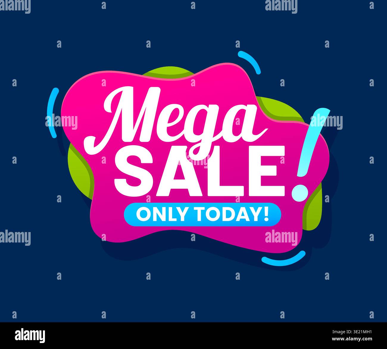 Étiquette d'offre Mega Sale, promo spéciale de réduction de prix Illustration de Vecteur