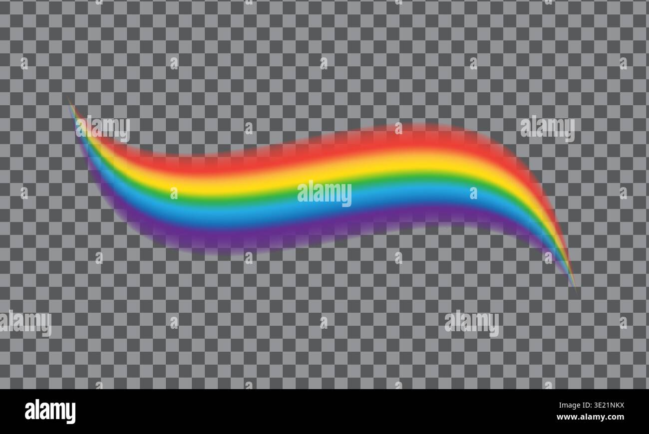 Forme d'arc-en-ciel réaliste isolé sur fond transparent Illustration de Vecteur