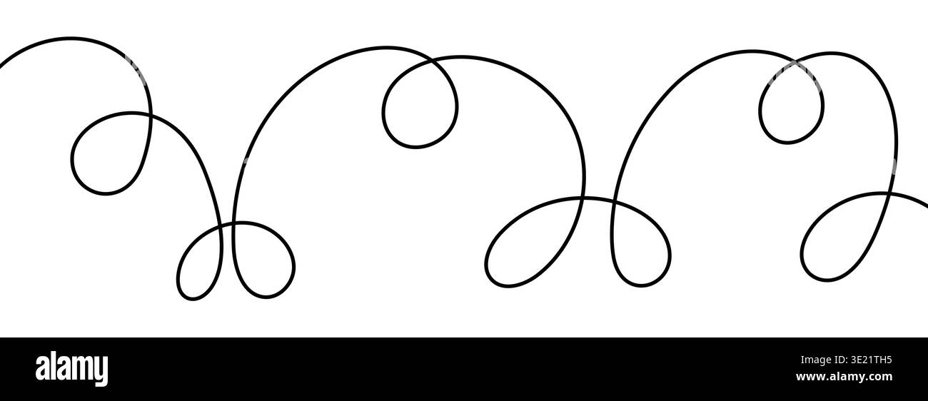 Un curling ininterrompu et franchissant la ligne noire. Illustration de Vecteur