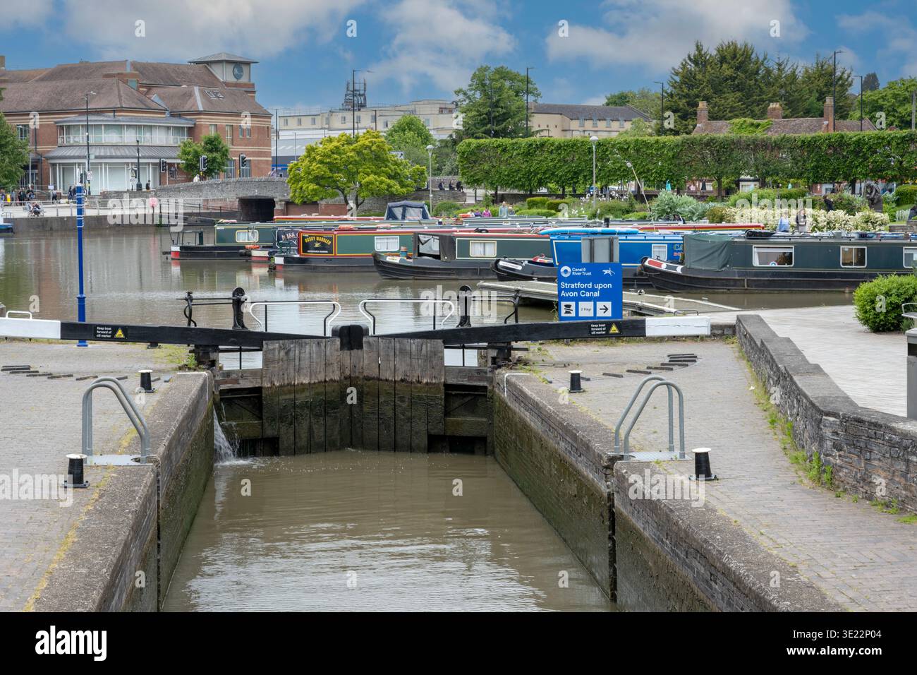 Stratford-upon-Avon canal lock Basin, Stratford-upon-Avon, Warwickshire, Angleterre, Royaume-Uni Banque D'Images