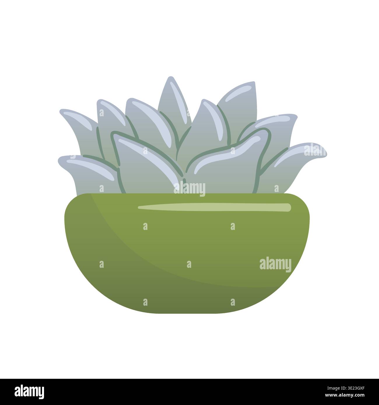 Illustration vectorielle stylisée d'Echeveria succulent avec des feuilles symétriques en forme de rosette dans des tons doux vert pastel et rose, plat élégant Illustration de Vecteur
