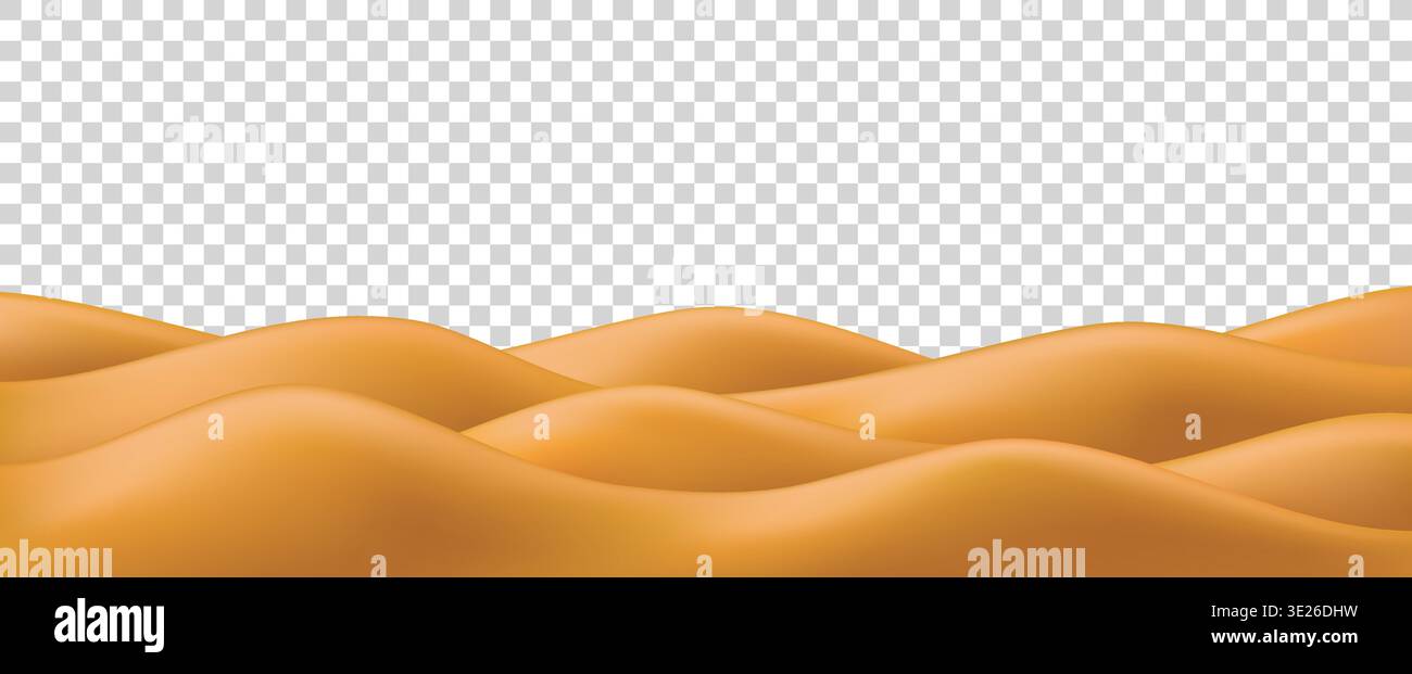 montagne désertique de dune de sable 3d pour fond de jeu ou texture vectorielle de paysage abstrait. Sahara nature et bannière réaliste de voyage d'été colline jaune Illustration de Vecteur