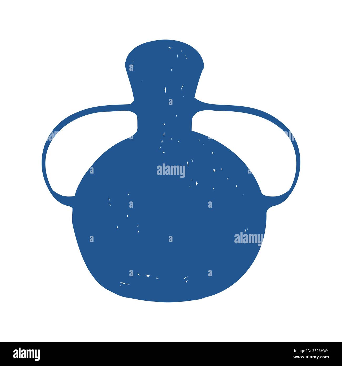 Silhouette bleue d'un vase antique grec. Amphore antique dans le style croquis. Illustration vectorielle. Icône de pichet antique. Illustration de Vecteur