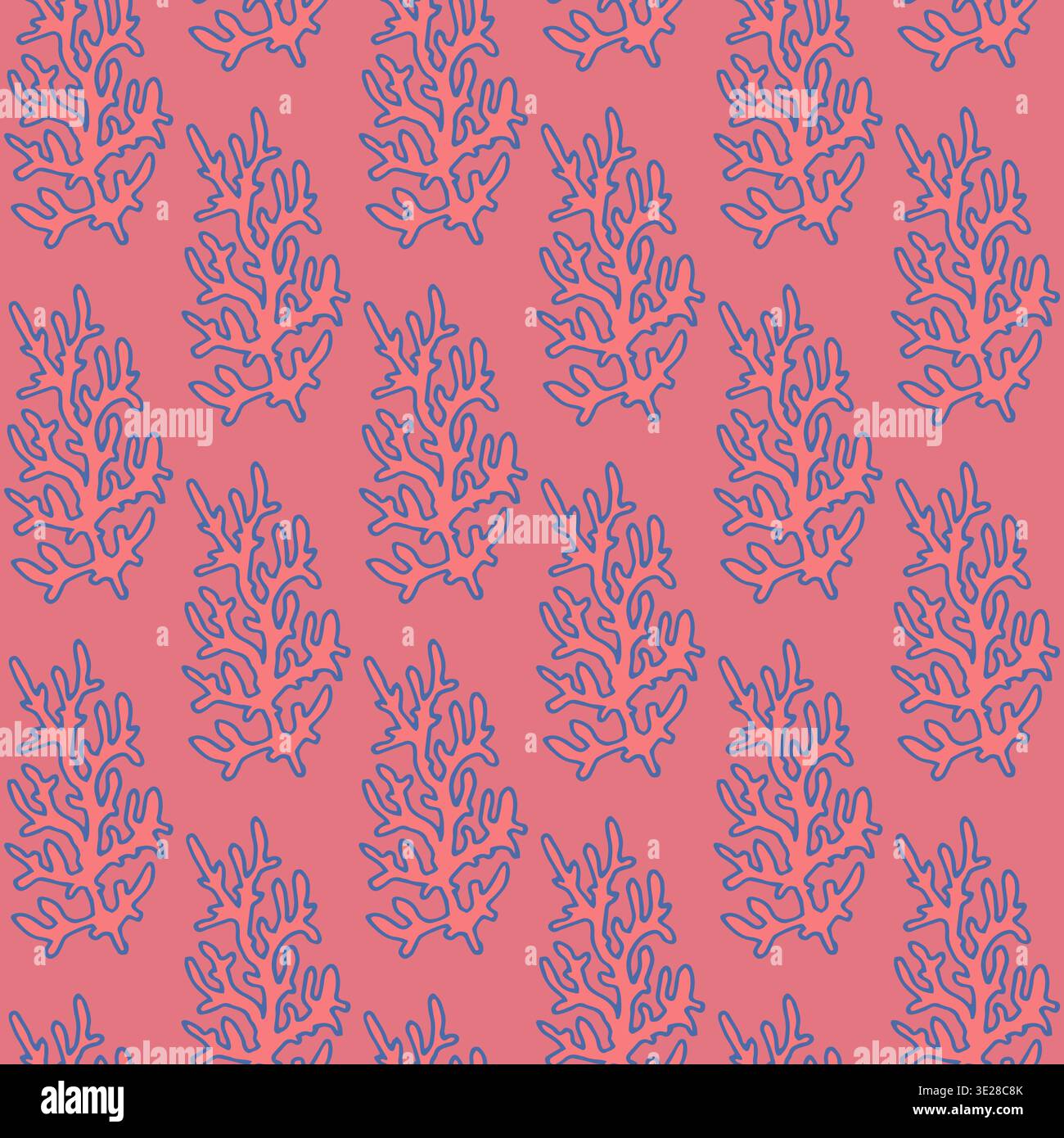 Motif abstrait bleu corail rose mer Illustration de Vecteur