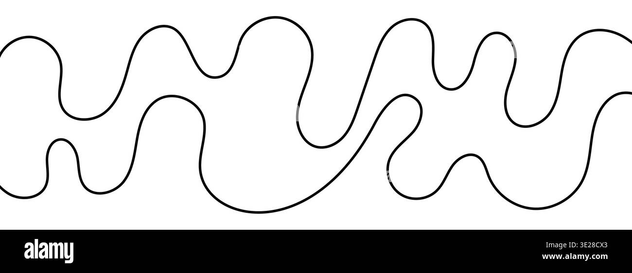 Noir lisse organique d'une ligne. Illustration de Vecteur