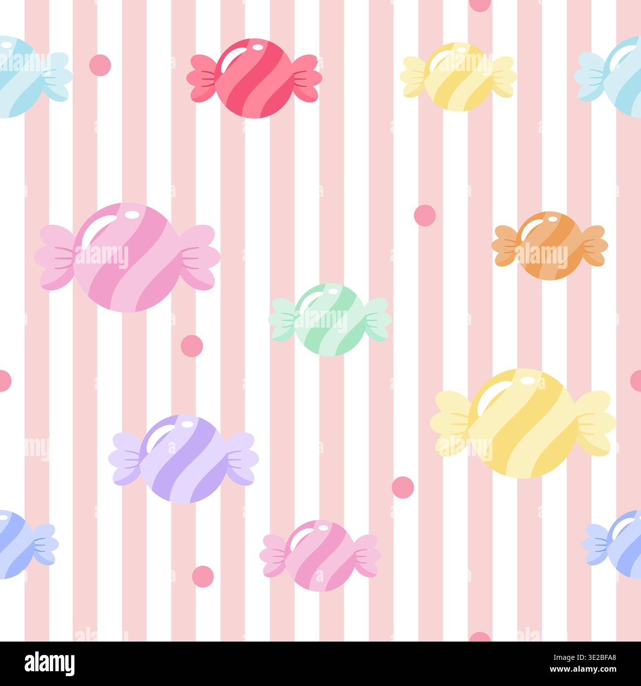 Un joli motif sans couture avec sucettes multicolores avec de jolis motifs étoiles. Couleurs pastel vibrantes sur fond blanc, parfait pour la pépinière Illustration de Vecteur
