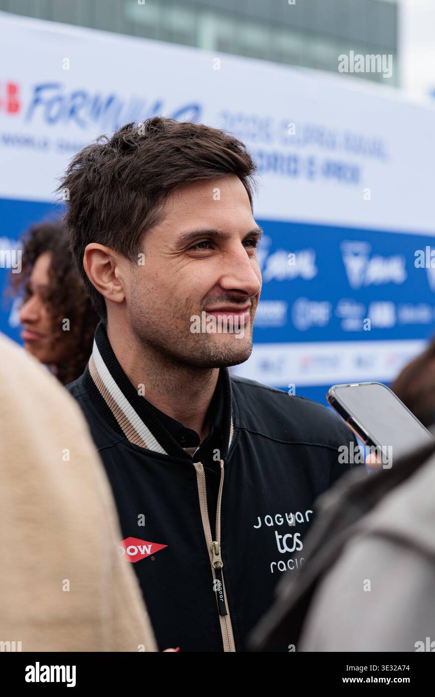 Madrid, Espagne. 20 mars 2026. Mitch Evans de l'écurie Jaguar TCS Formula E Team participe à la revue de presse au Circuito del Jarama lors du week-end E-Prix de formule E Cupra Raval Madrid le 20 mars 2026 à Madrid, en Espagne. Banque D'Images