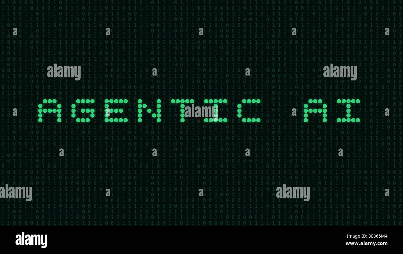 Concept numérique de système d'intelligence artificielle autonome ai Agentic Banque D'Images