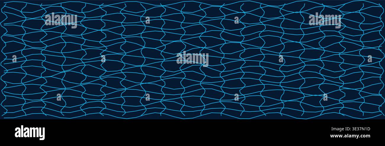 Motif de grille abstrait déformé avec des lignes bleues Illustration de Vecteur