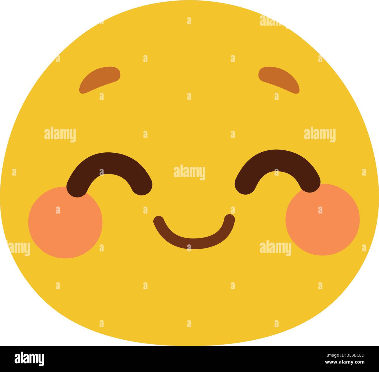 Émoticône emoji rougissant mignon Illustration de Vecteur