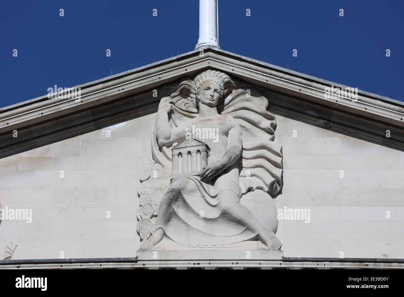 Statue sur la Banque d'Angleterre, Londres Banque D'Images
