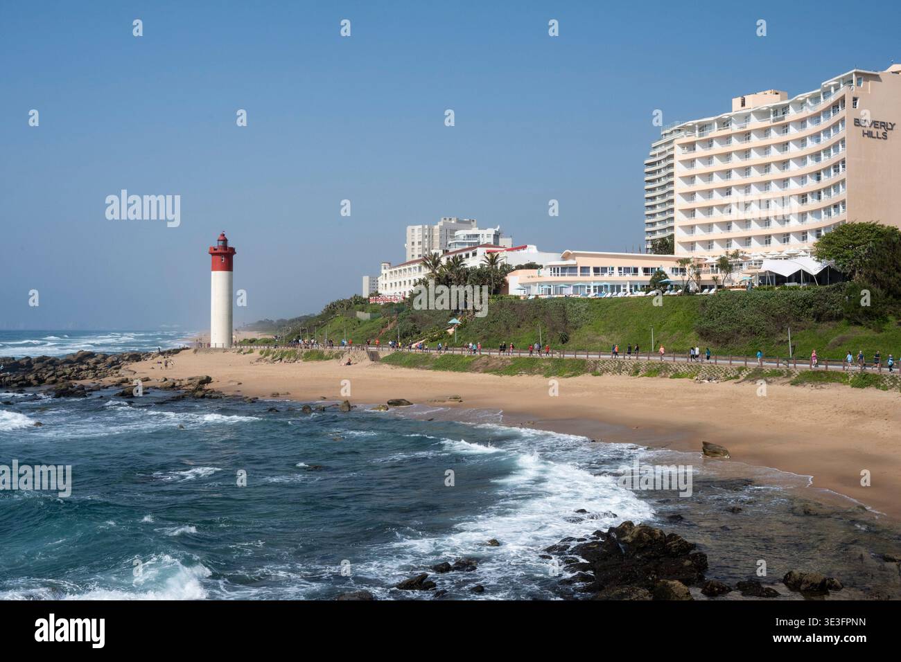 Le phare d'Umhlanga Rocks, Umhlanga, Afrique du Sud Banque D'Images