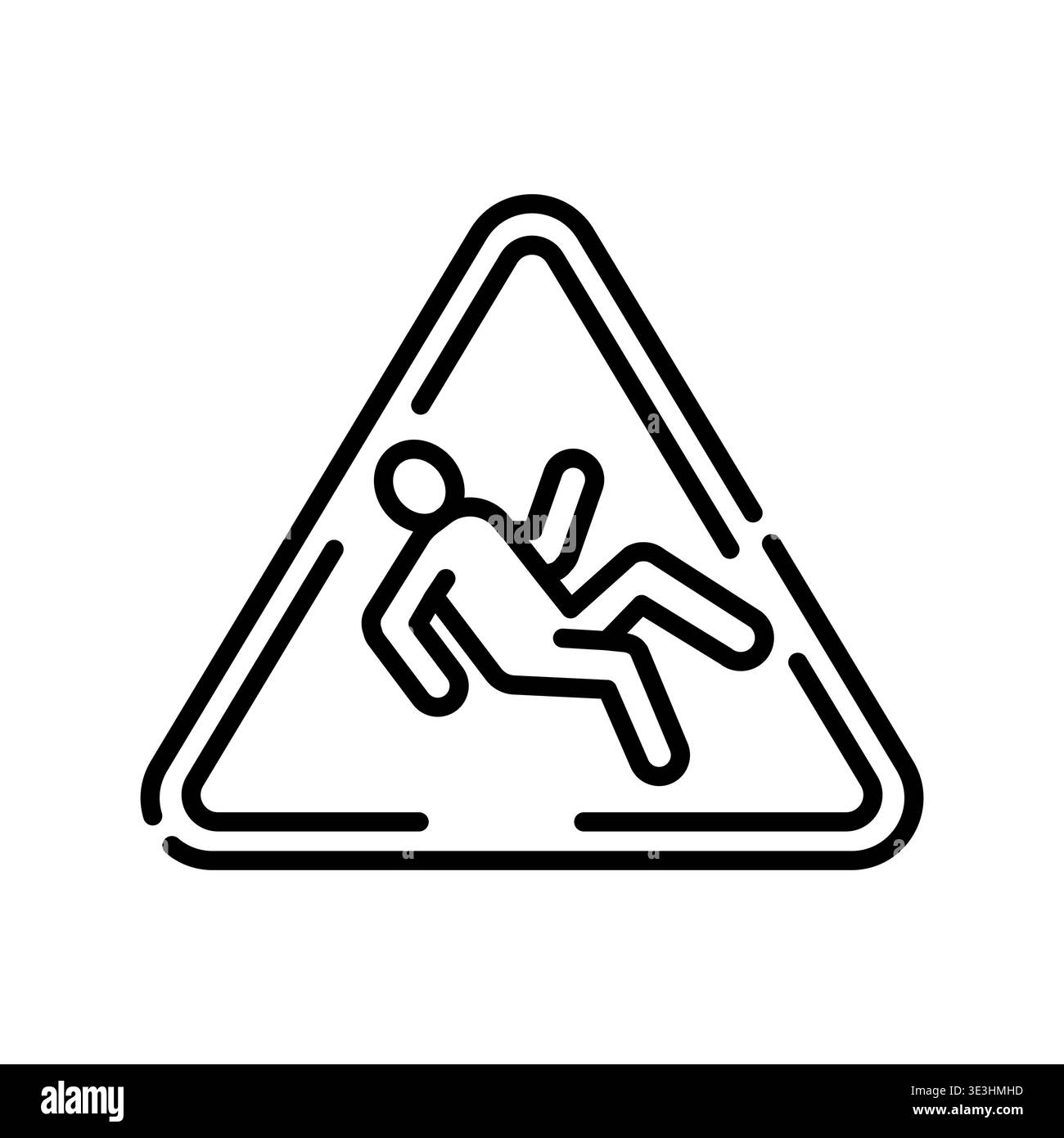 Glissades icône de prévention des chutes symbole professionnel de l'interface utilisateur pour l'évaluation des risques liés à la sécurité sur le lieu de travail, le contrôle des dangers au sol et la conformité SST isolé o Illustration de Vecteur