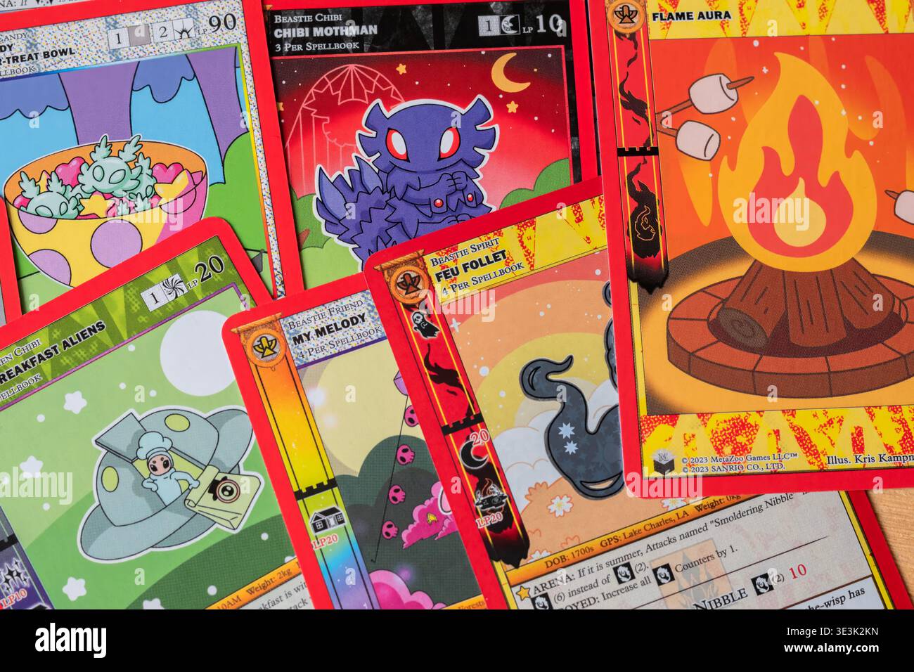 Gros plan sur les cartes TCG Cryptid Carnival de Metazoo Kuromi à Amsterdam aux pays-Bas 23-3-2026 Banque D'Images