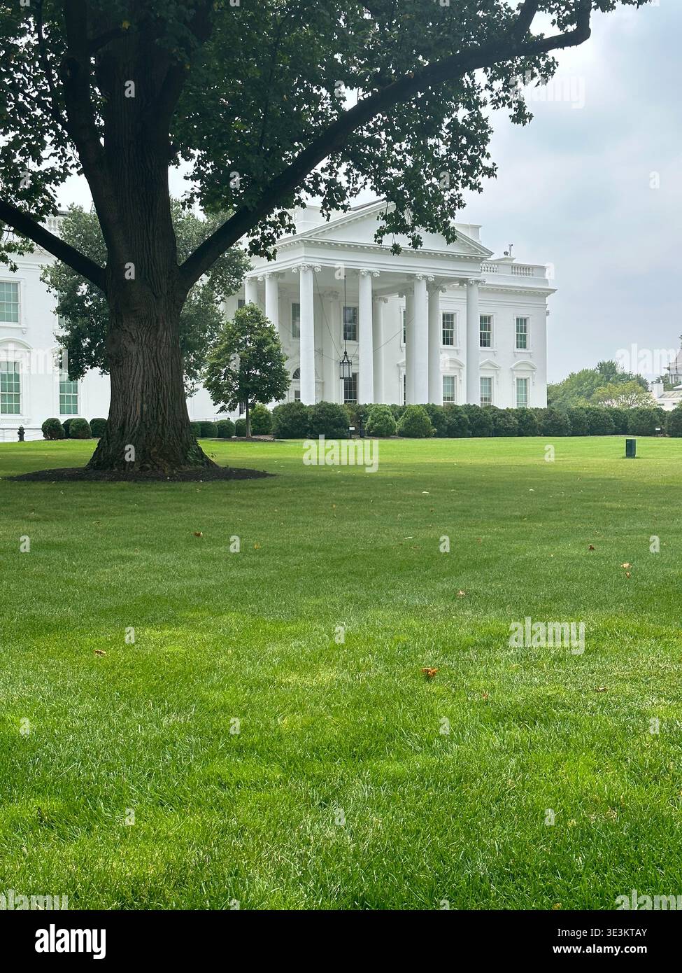 Vue de la Maison Blanche depuis Pennsylvania Avenue à Washington, DC, présentant la résidence emblématique du président américain. - Image de stock capturée avec un smartphone