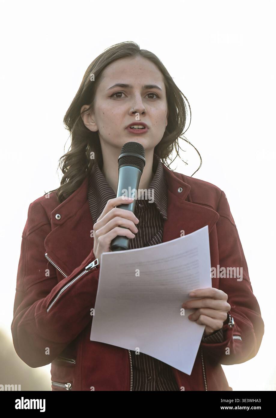 Theresia Crone à la manifestation du Feminist Fight Club sous le slogan contre la violence numérique sexualisée, solidarité avec toutes les victimes Banque D'Images