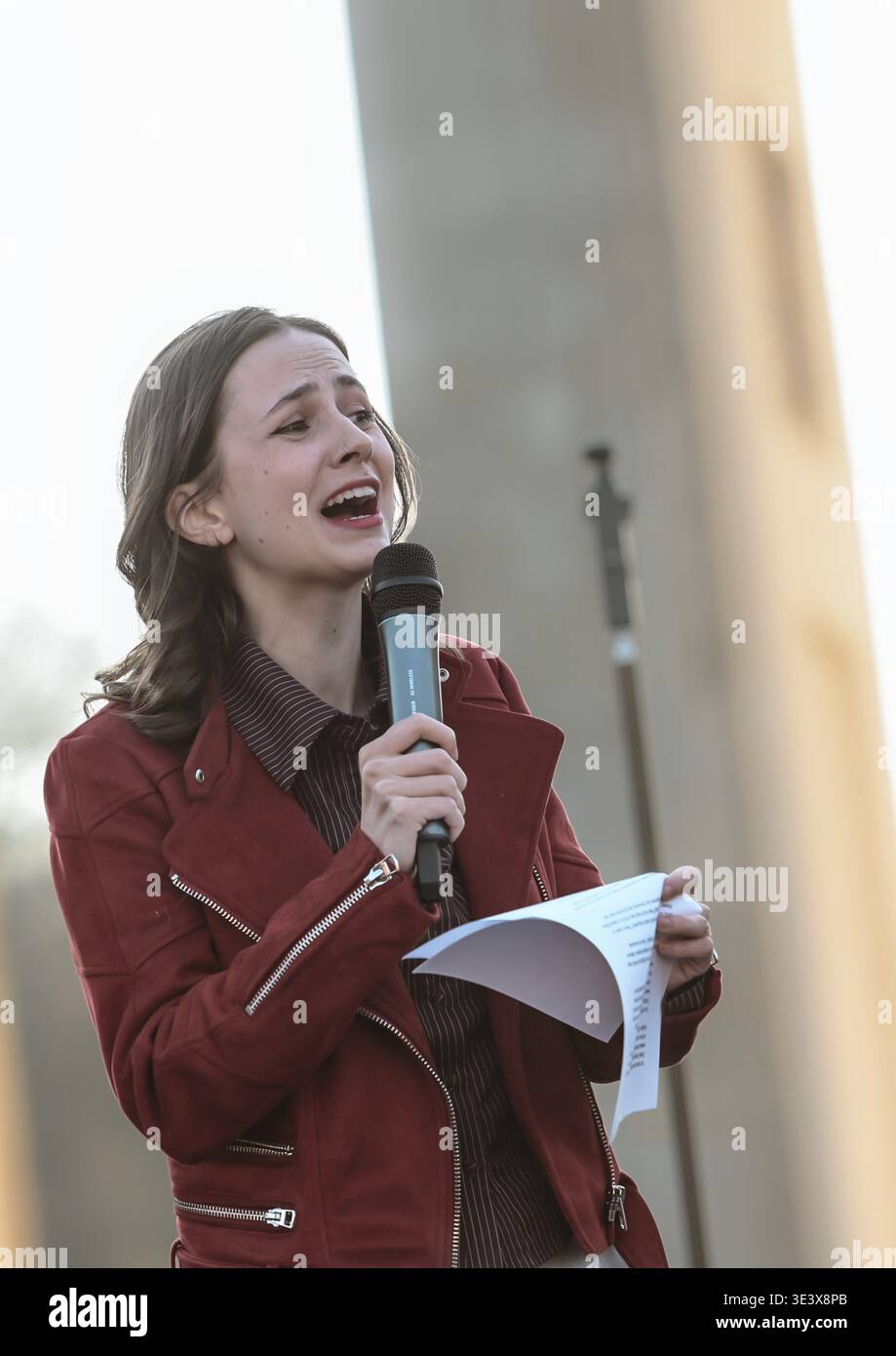 Theresia Crone à la manifestation du Feminist Fight Club sous le slogan contre la violence numérique sexualisée - solidarité avec toutes les victimes Banque D'Images
