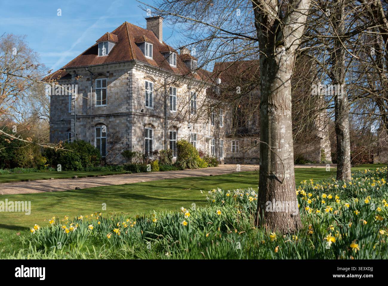 Maison et immeuble de bureaux de l'évêque de Winchester près de la cathédrale, Winchester, Royaume-Uni Banque D'Images