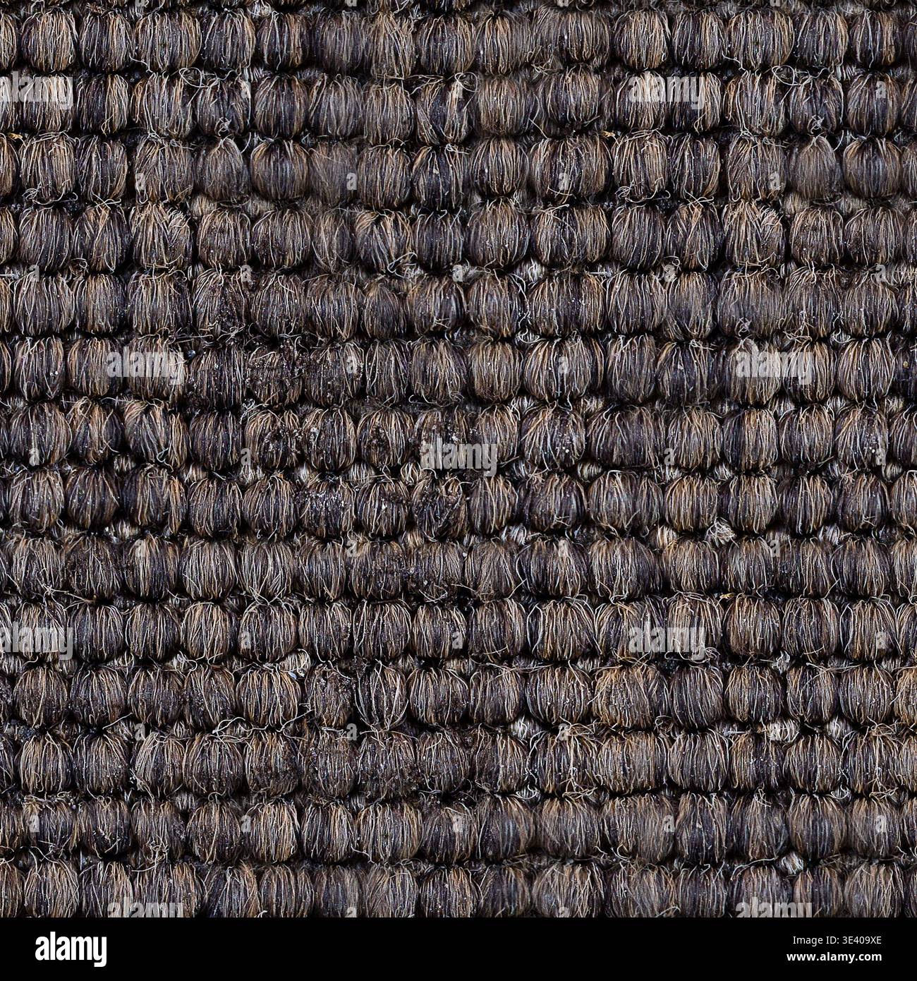 Motif de texture de tissu brun charbon sans couture avec tissage textile grossier et espace de copie Banque D'Images