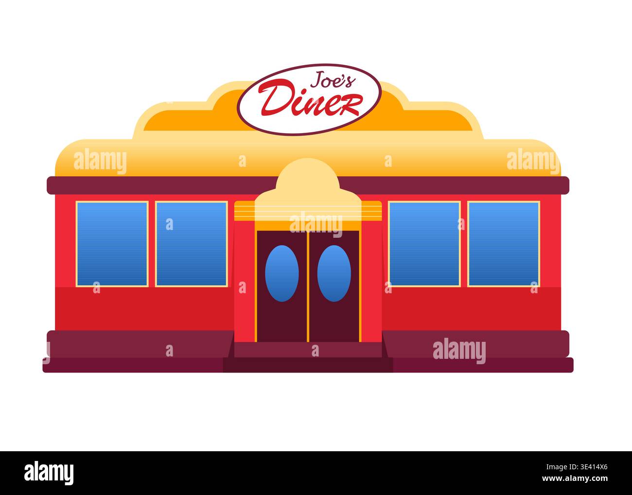 Joes Diner - illustration de conception plate colorée Illustration de Vecteur