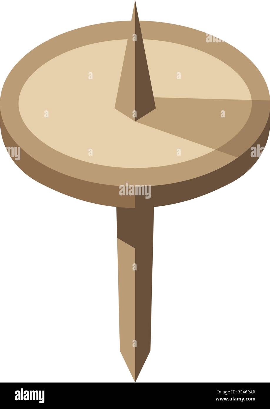 Illustration simple d'une goupille ronde avec une tête circulaire plate et une pointe métallique pointue ci-dessous. Illustration de Vecteur