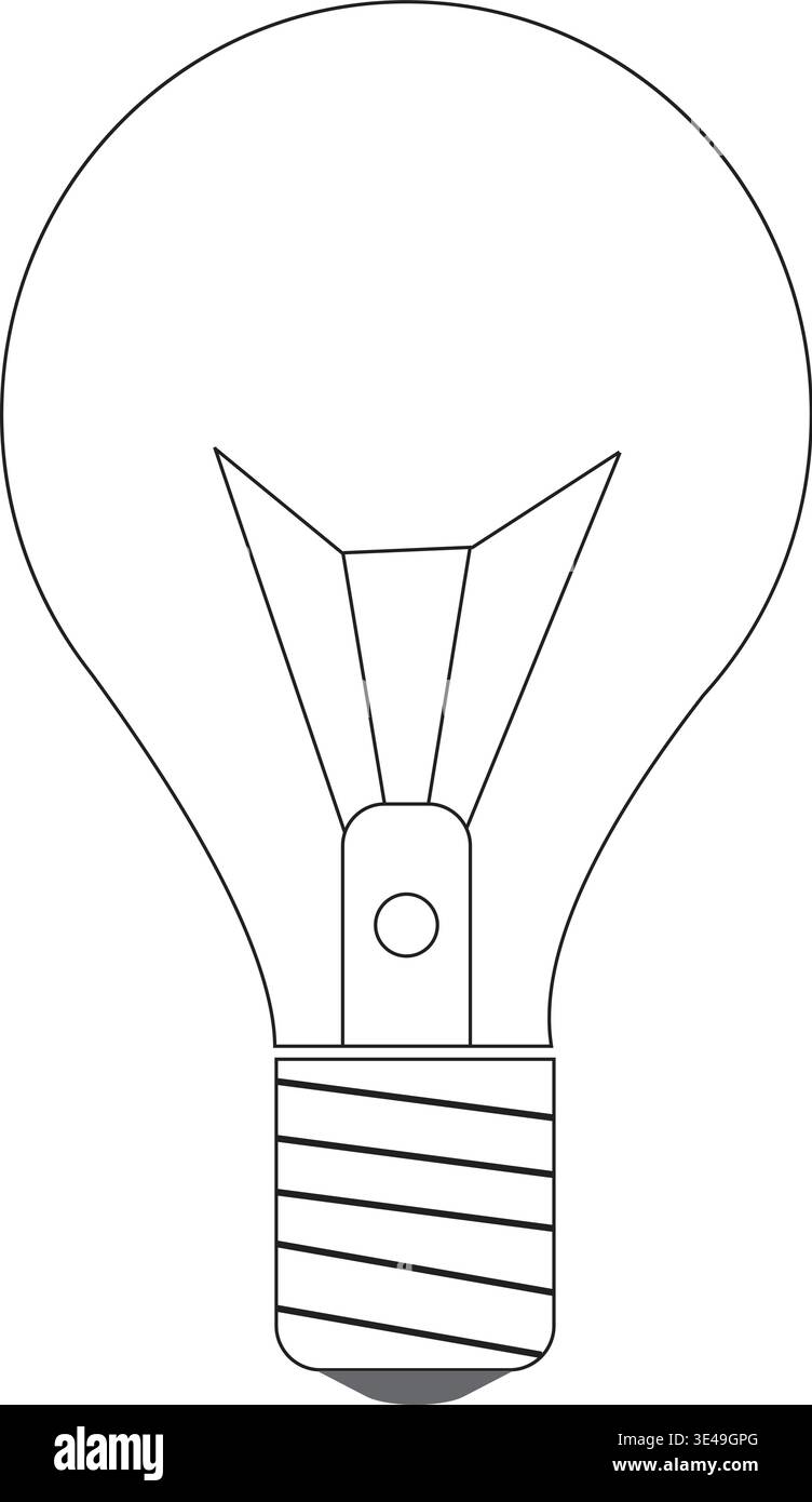 Un simple dessin au trait d'une ampoule Illustration de Vecteur