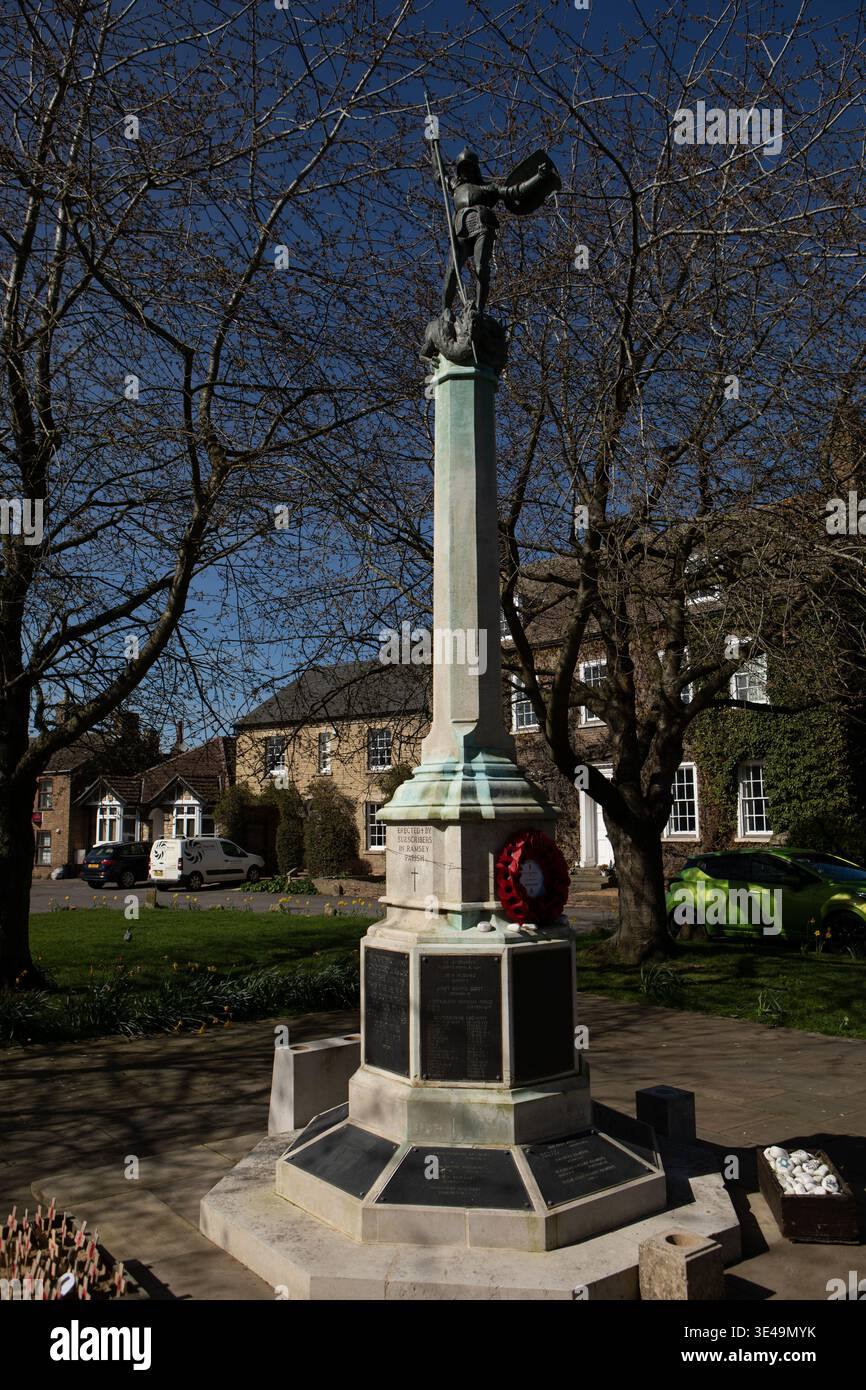 Mémorial de guerre, Ramsey, Cambridgeshire, 2026 Banque D'Images
