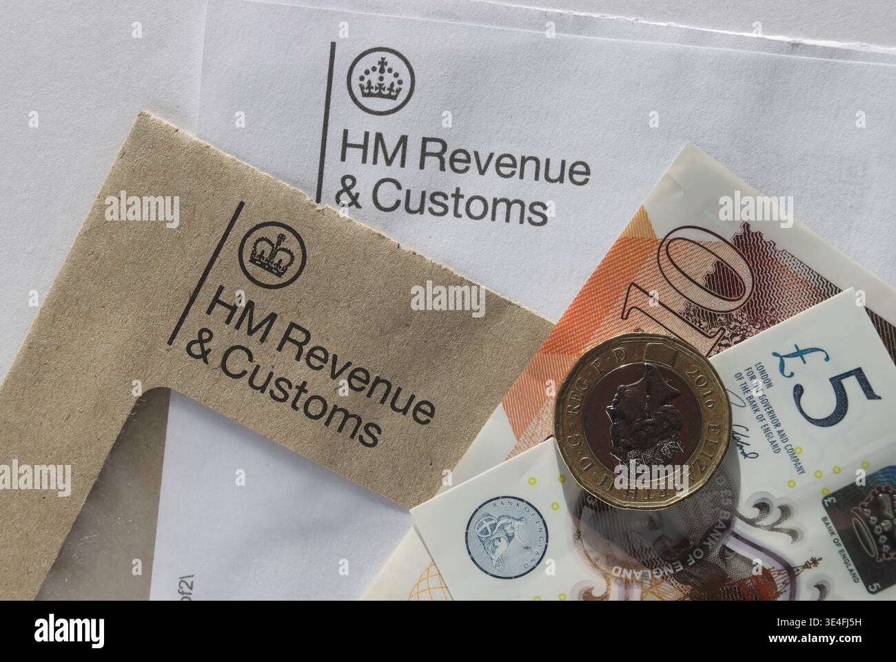 Lettre de HM Revenue & Customs, pour les affaires fiscales, Royaume-Uni Banque D'Images