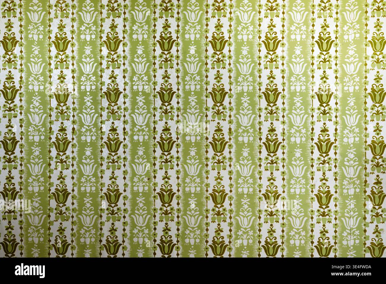 Papier peint vintage vert avec un motif comme une fleur. Banque D'Images