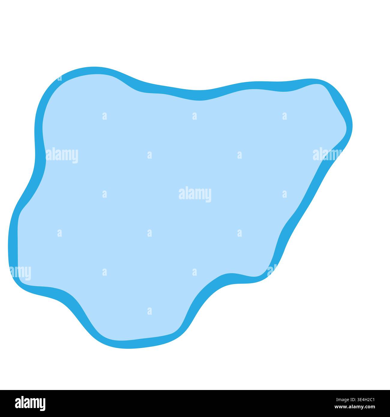 Silhouette de pays Nigeria. Silhouette de carte vectorielle. Forme lisse bleue comme goutte d'eau ou éclaboussure Illustration de Vecteur