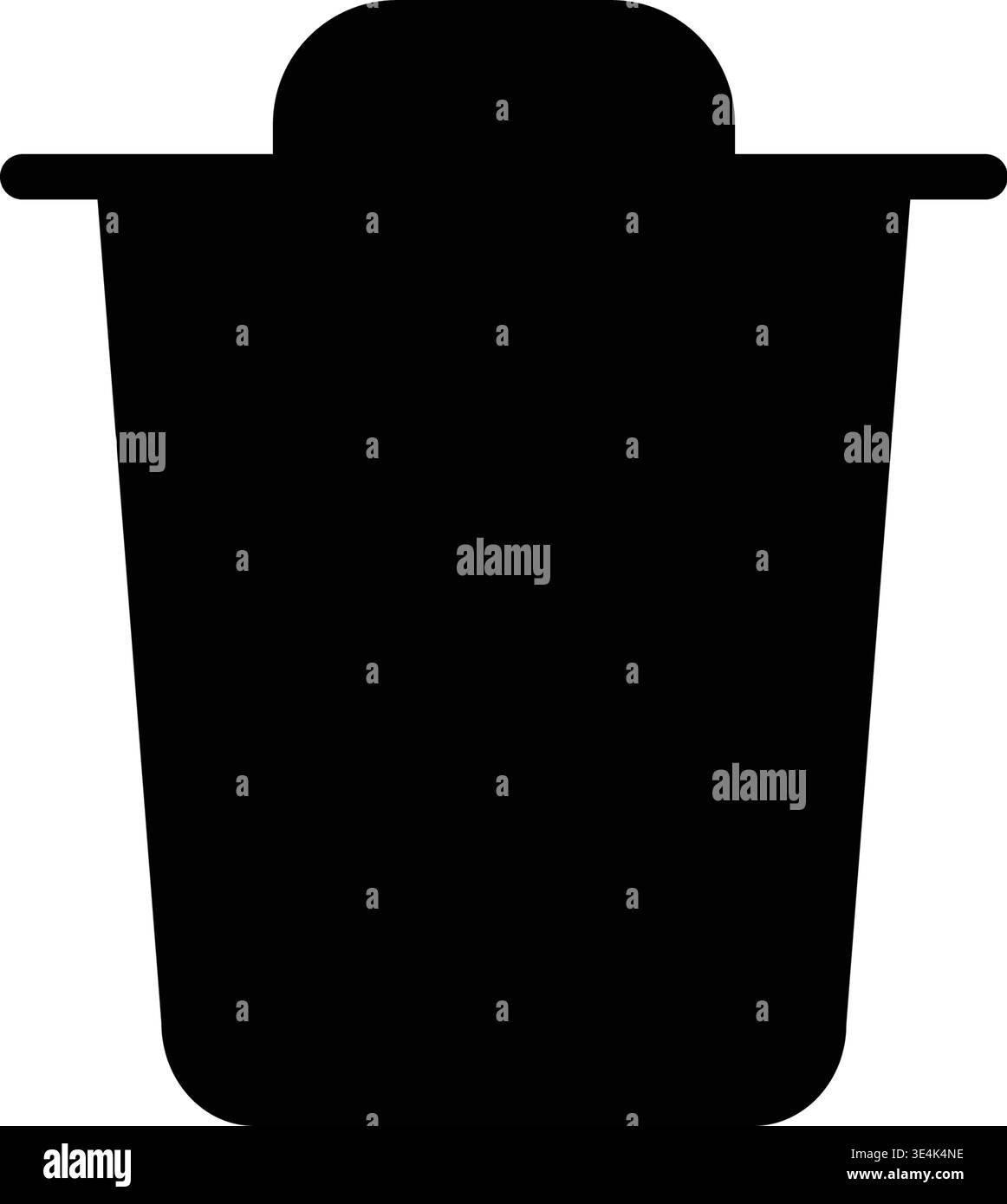 Icône noire minimaliste représentant une poubelle domestique standard utilisée pour jeter les objets numériques indésirables ou les déchets physiques. Illustration de Vecteur