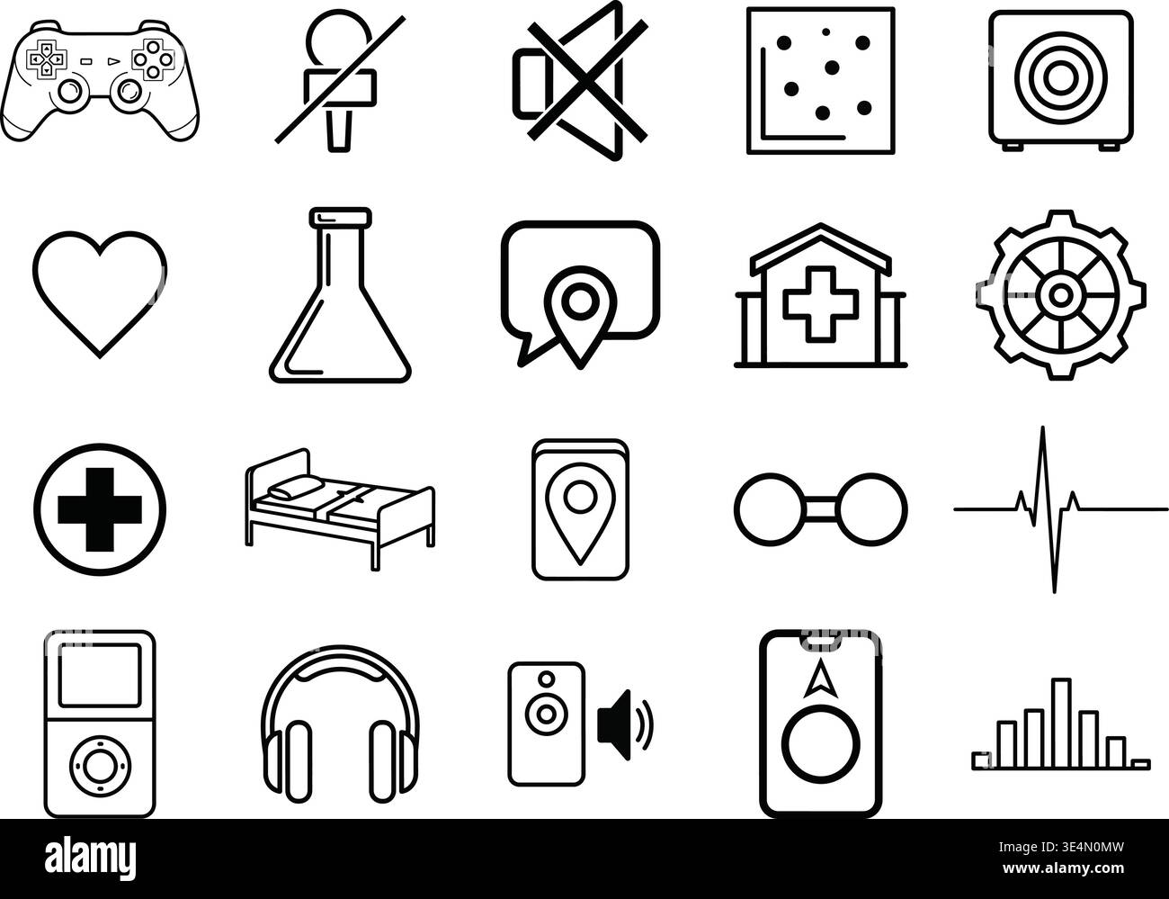 Jeu d'icônes Tech et Healthcare Illustration de Vecteur