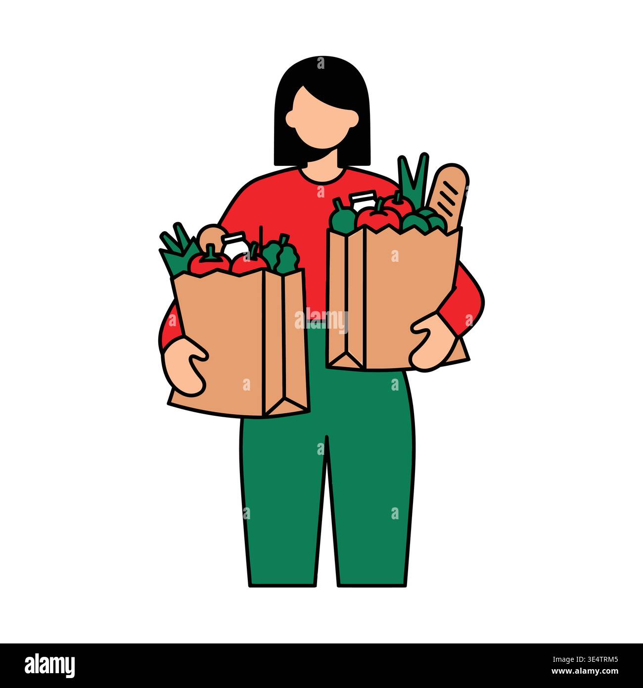 Une femme tenant un plumeau Illustration de Vecteur