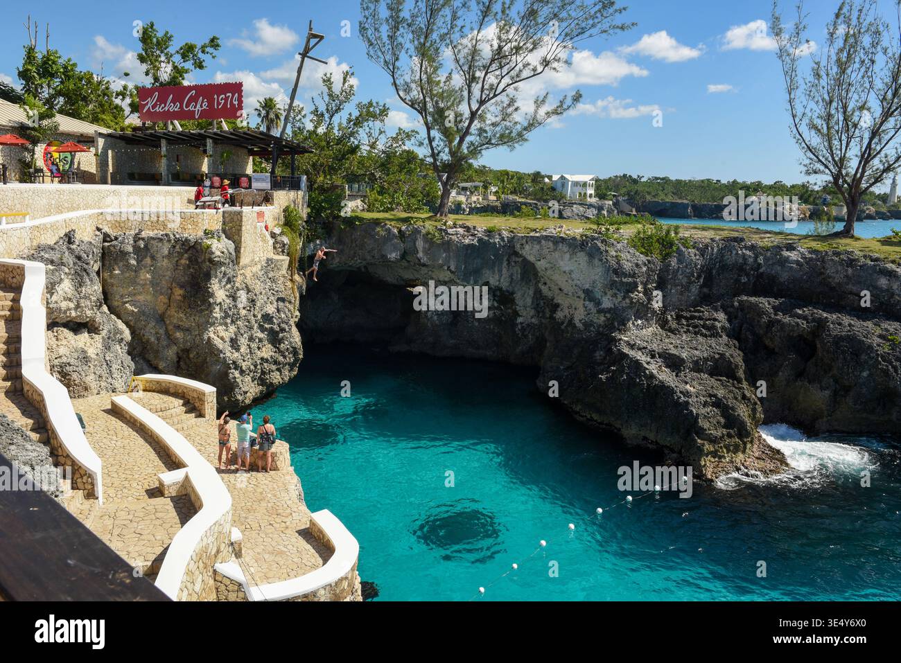 Negril, Jamaïque - 23 janvier 2026 : vue au café Rick's à Negril en Jamaïque Banque D'Images