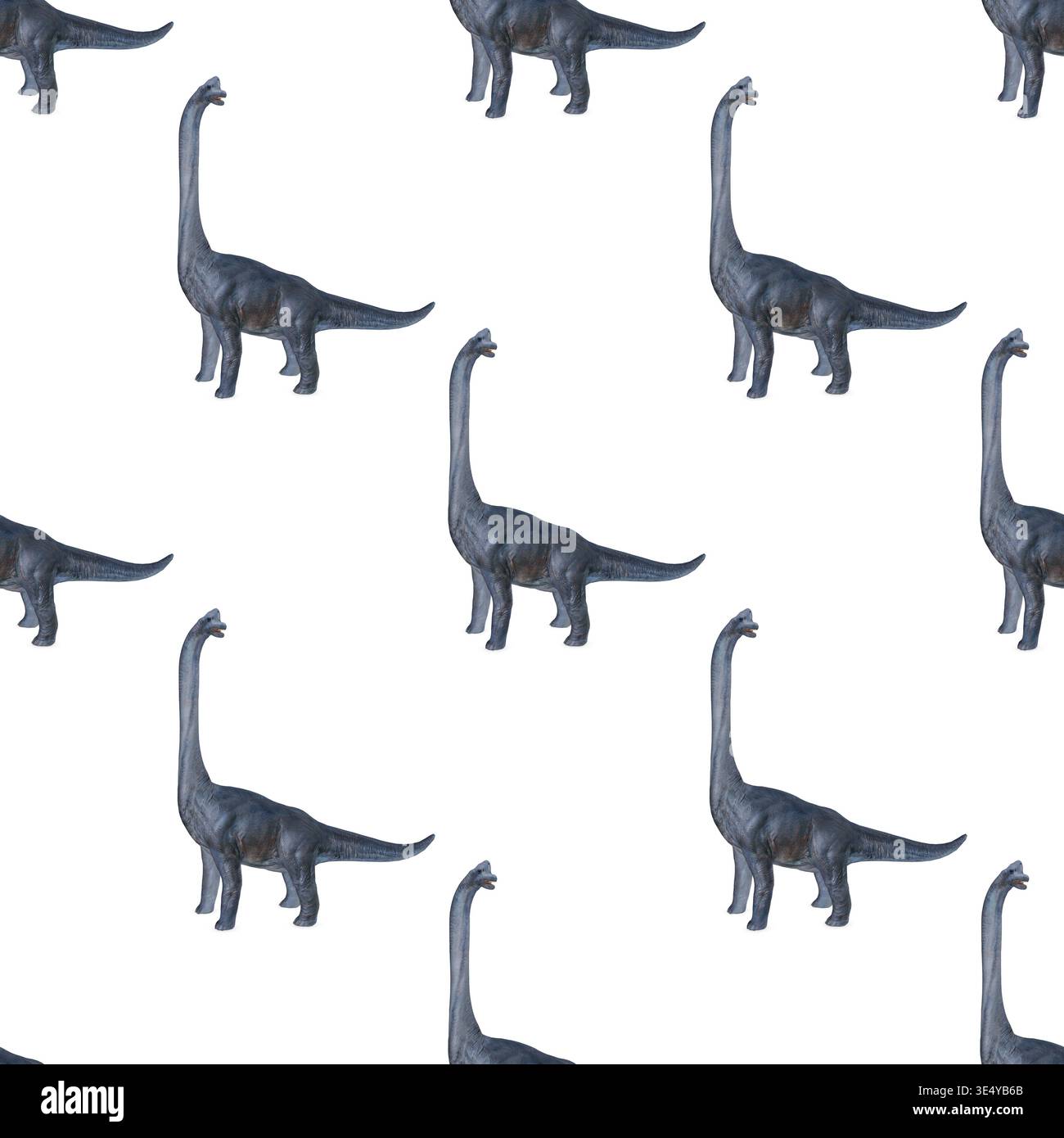 Fond de modèle sans couture de jouet de dinosaure Brachiosaurus cou long Banque D'Images