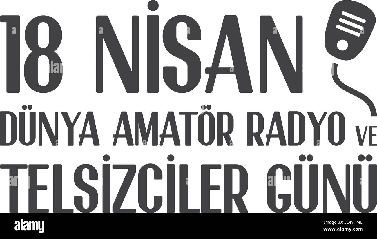 Logo typographique de la Journée mondiale de la radio amateur avec icône Radio, logo typographique de la Journée de l'opérateur radio Ham, vecteur de la Journée mondiale de la radio amateur du 18 avril Banque D'Images