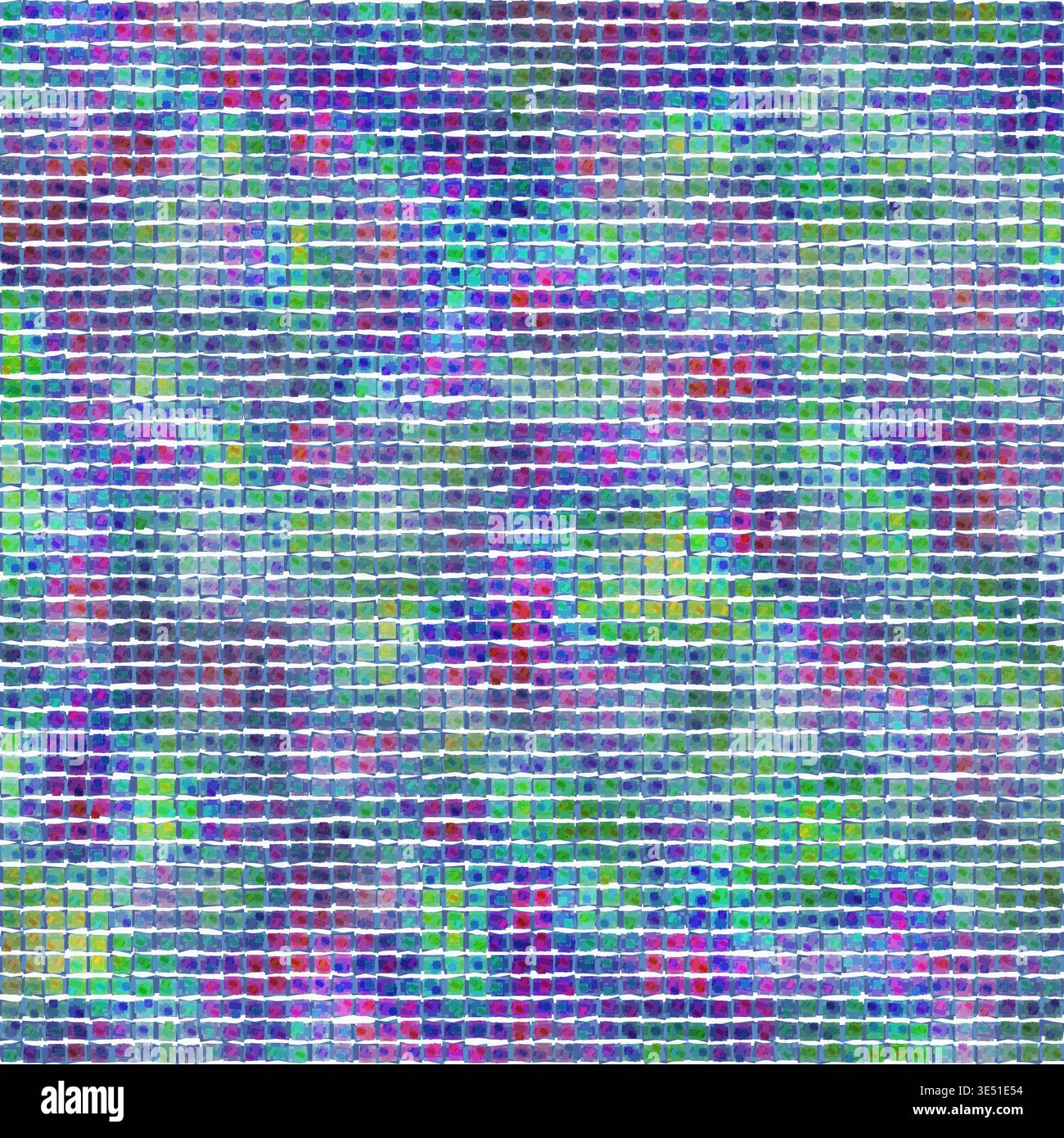 Generative Woven textile Pattern - grille de filetage entrelacée colorée avec couches de surcroissance imbriquées Bleu tissu numérique tissé abstrait géométrique Illustration de Vecteur