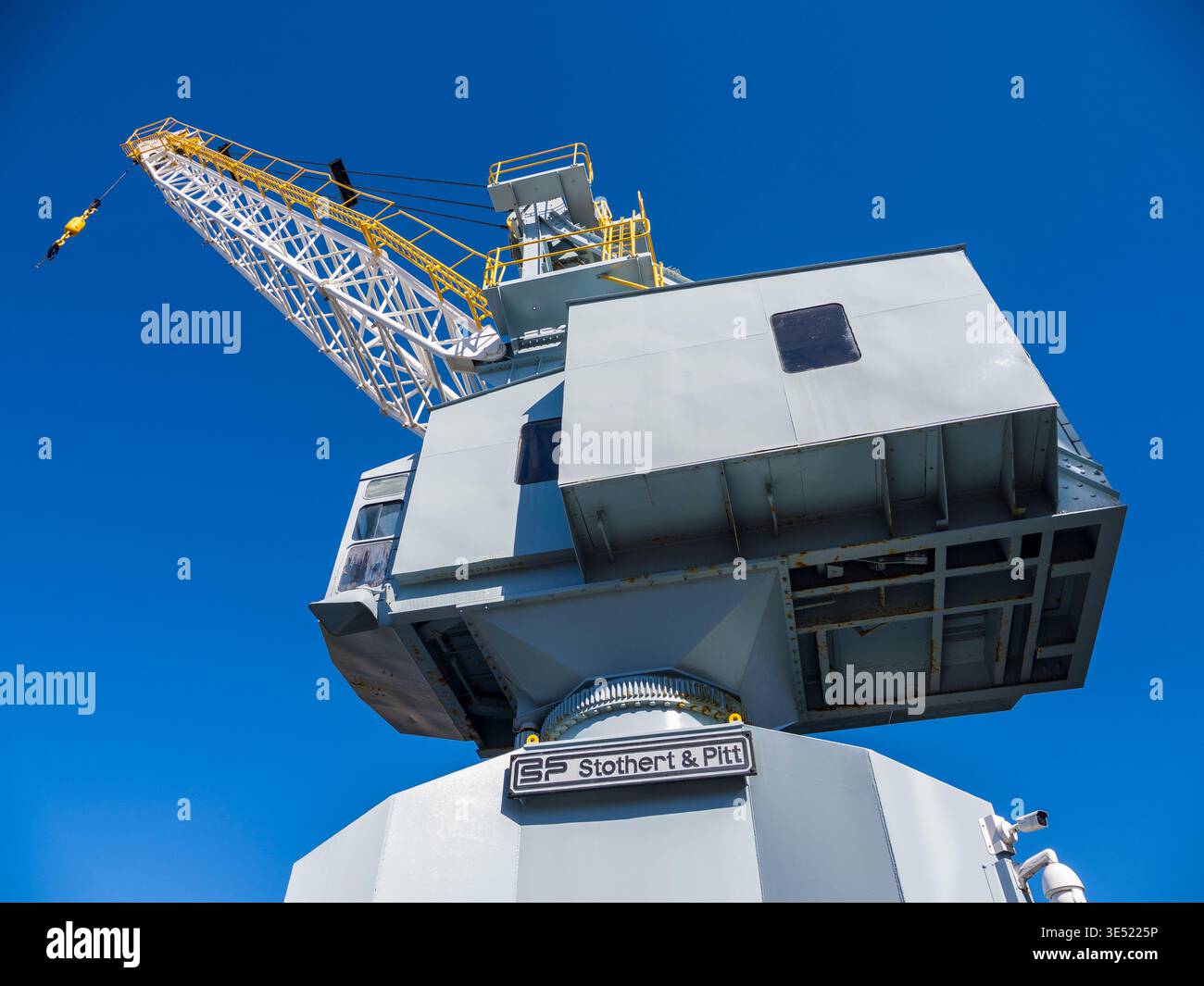 Stothert et Pitt Crane Portsmouth, Gunwharf Quays, Hampshire, Angleterre, Royaume-Uni, GB. Banque D'Images