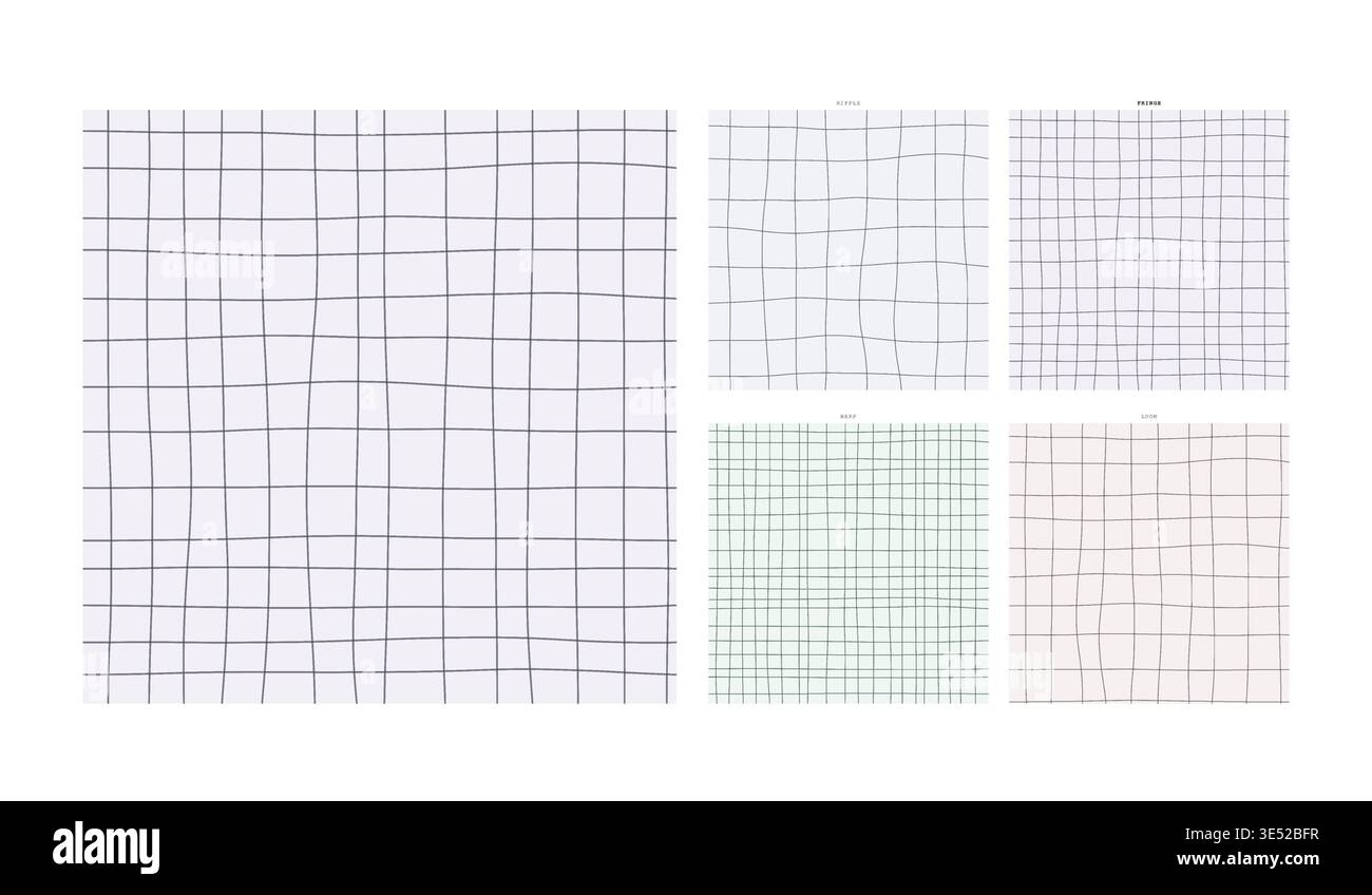 Interférence Moire arrangement de grille dessiné à la main Fringe texture optique - motif continu adapté pour l'impression de rideaux et de nappes d'ameublement avec Illustration de Vecteur