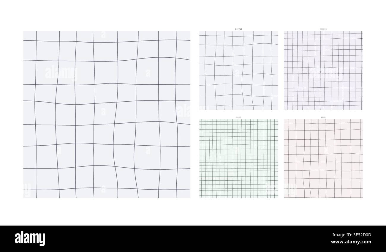 Tissu optique de répétition de grille dessinée à la main Moire Interference - répétition de hachures à la main adapté au papier peint en tissu et aux supports d'impression avec Illustration de Vecteur
