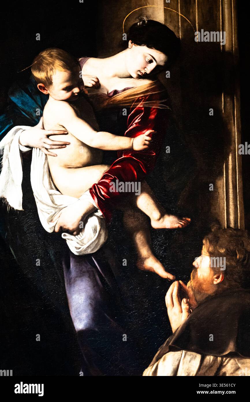 Détail de Marie des pèlerins : chef-d'œuvre du Caravage Banque D'Images