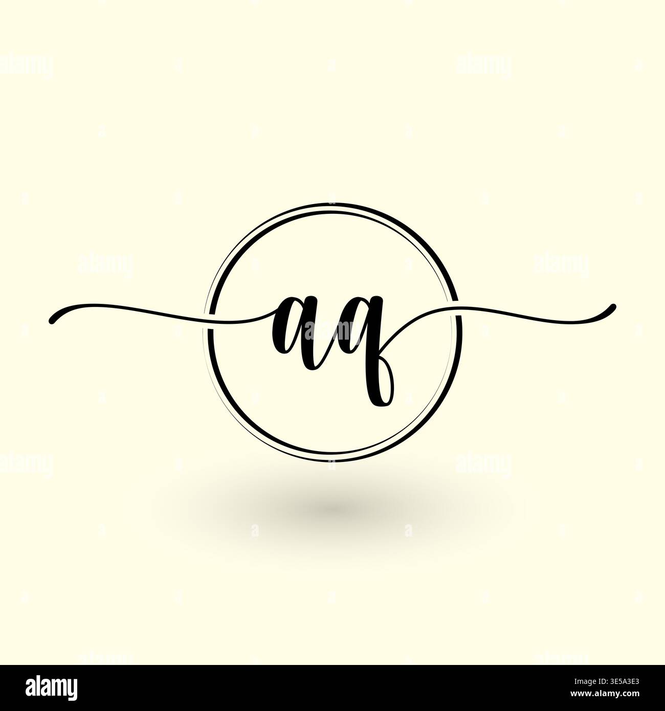 Logo AG lettre cercle ligne Illustration de Vecteur