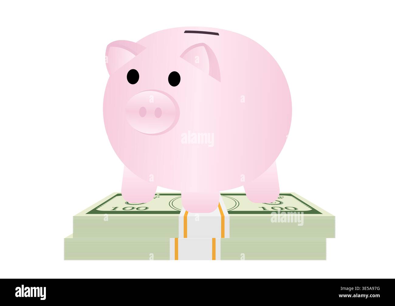 Tirelire et argent. Croissance de l'argent, de l'épargne et du concept d'investissement. Illustration vectorielle. Illustration de Vecteur