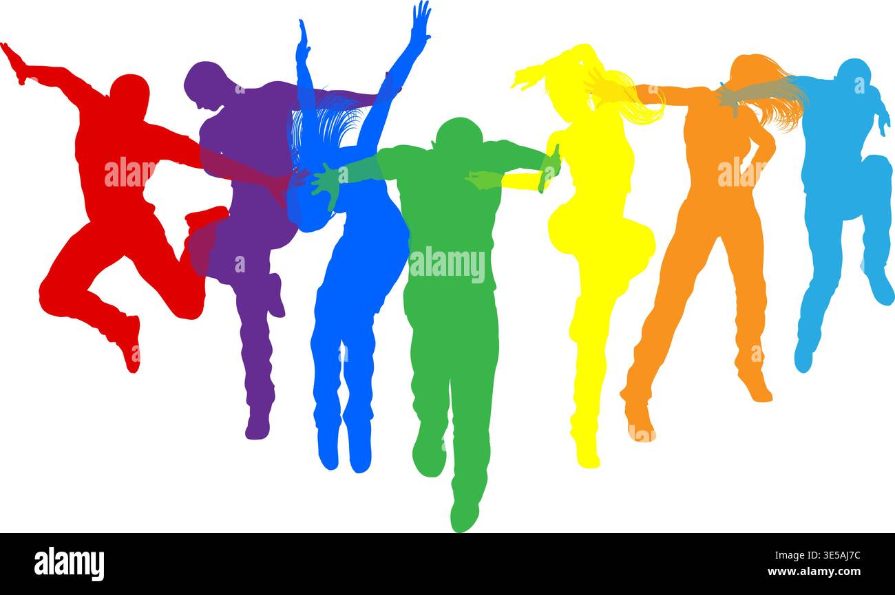 Danseurs Silhouette Street Dance pose silhouettes Illustration de Vecteur