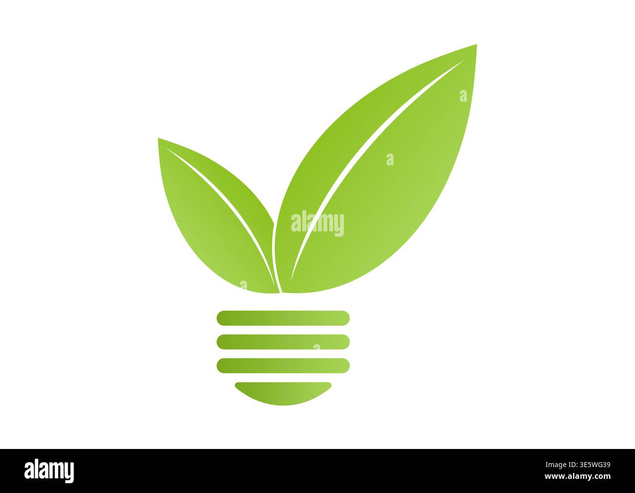 Ampoule avec feuille verte. Symbole du logo Economie d'énergie. Énergie verte ou énergie renouvelable. Concept écologique. Illustration de Vecteur