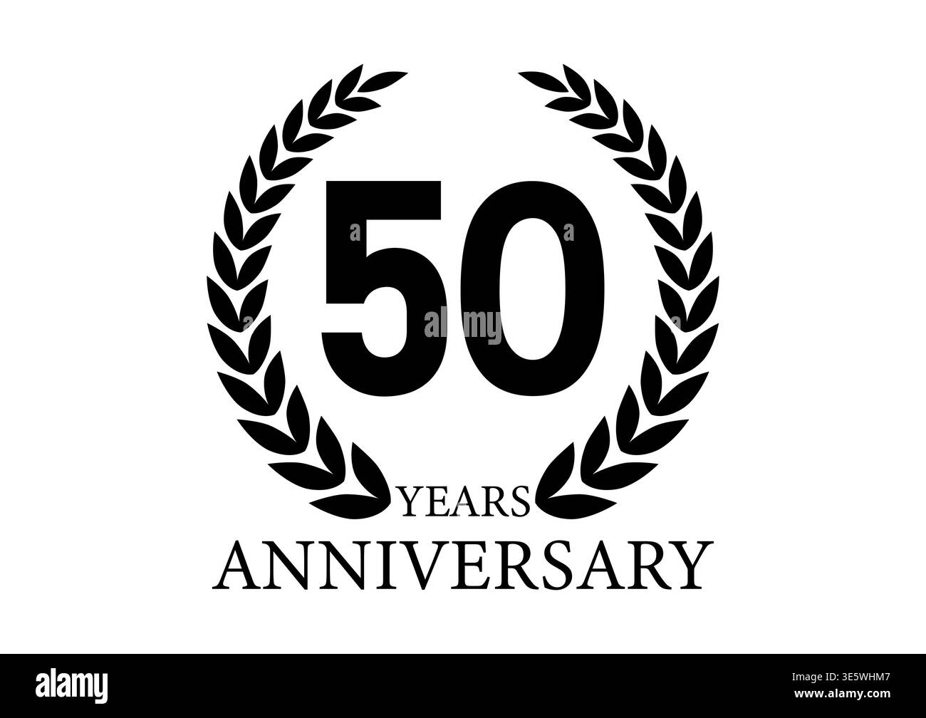 Logo anniversaire de 50 ans ou 50 ans. Logo de célébration d'anniversaire pour mariage, fête d'anniversaire ou célébration. Illustration vectorielle. Illustration de Vecteur