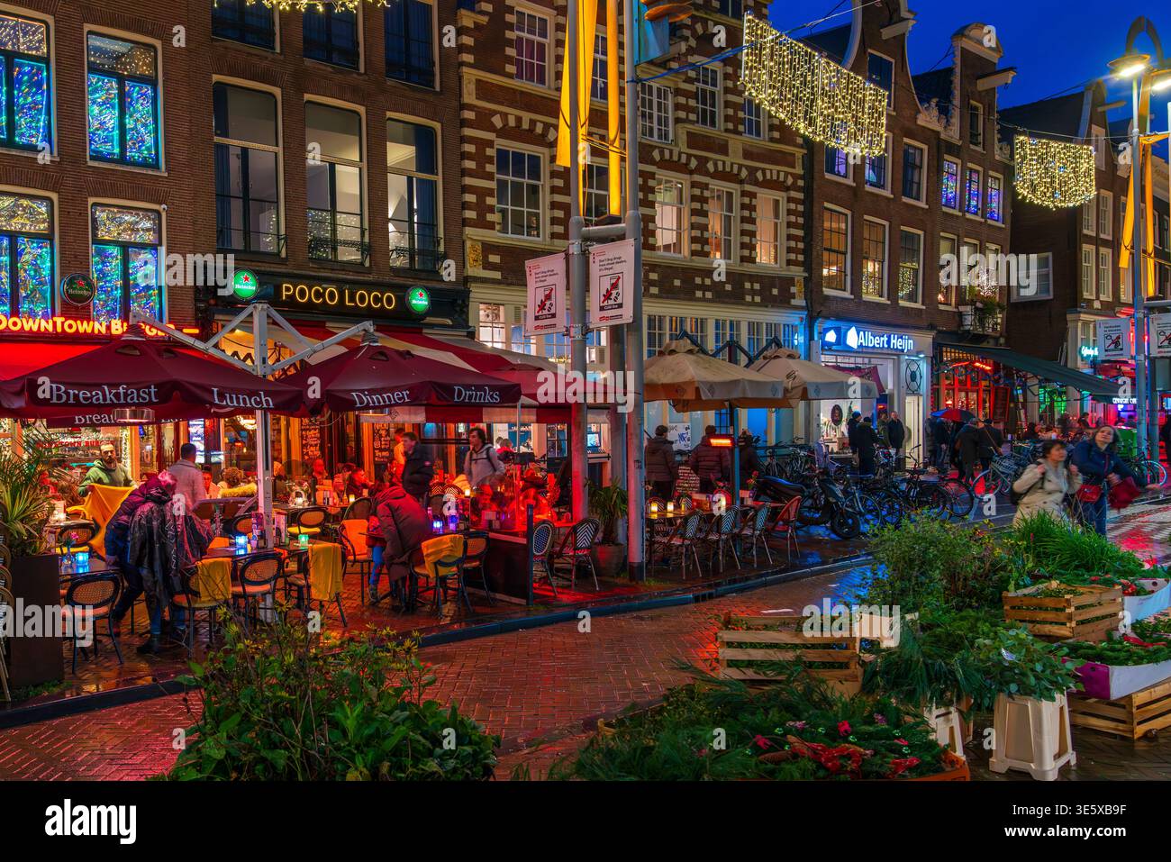 Nuit de Noël à Amsterdam, pays-Bas, Europe Banque D'Images