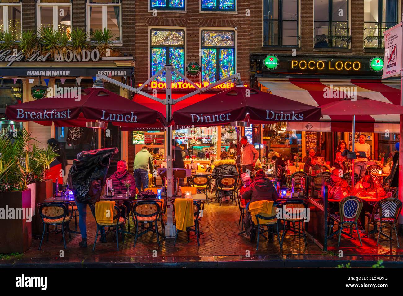 Nuit de Noël à Amsterdam, pays-Bas, Europe Banque D'Images